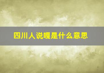 四川人说嘎是什么意思