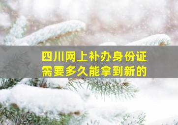 四川网上补办身份证需要多久能拿到新的