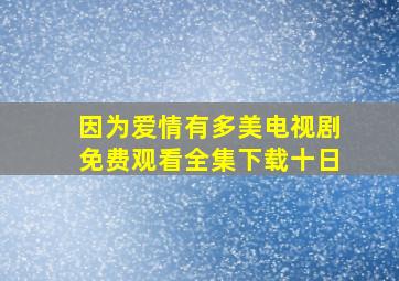 因为爱情有多美电视剧免费观看全集下载十日