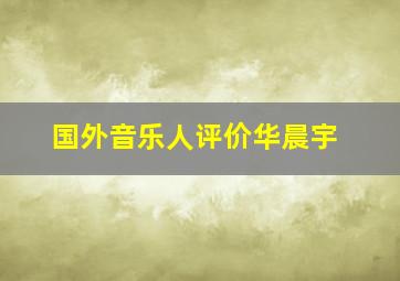 国外音乐人评价华晨宇