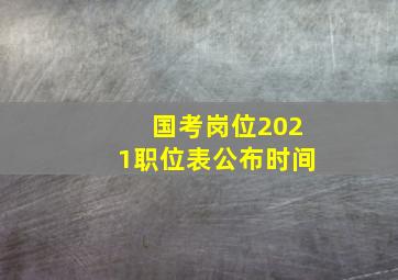 国考岗位2021职位表公布时间