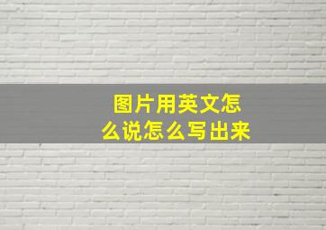 图片用英文怎么说怎么写出来