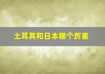 土耳其和日本哪个厉害