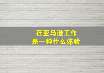 在亚马逊工作是一种什么体验