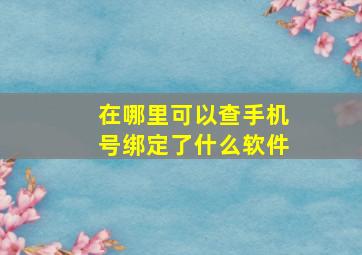 在哪里可以查手机号绑定了什么软件