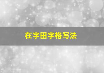 在字田字格写法