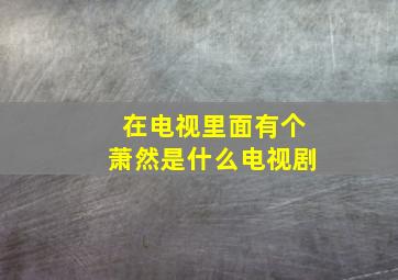 在电视里面有个萧然是什么电视剧