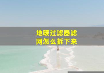 地暖过滤器滤网怎么拆下来