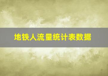 地铁人流量统计表数据