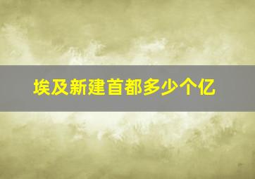 埃及新建首都多少个亿