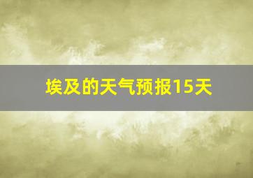 埃及的天气预报15天