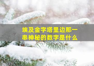 埃及金字塔里边那一串神秘的数字是什么