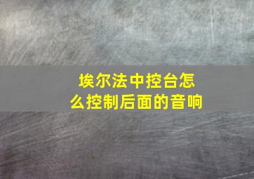 埃尔法中控台怎么控制后面的音响