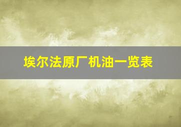 埃尔法原厂机油一览表