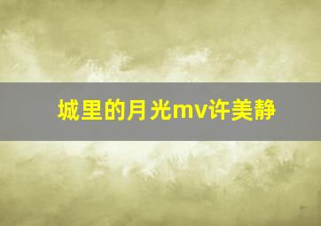 城里的月光mv许美静