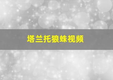 塔兰托狼蛛视频