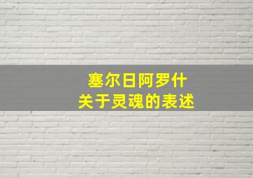 塞尔日阿罗什关于灵魂的表述