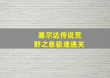 塞尔达传说荒野之息极速通关