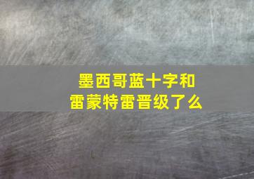 墨西哥蓝十字和雷蒙特雷晋级了么