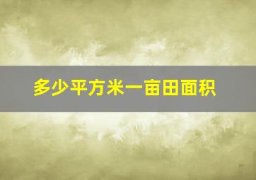 多少平方米一亩田面积