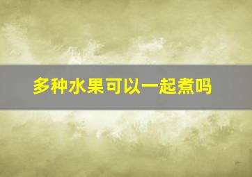 多种水果可以一起煮吗