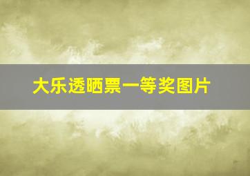 大乐透晒票一等奖图片