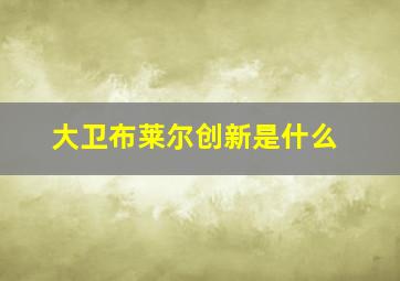 大卫布莱尔创新是什么