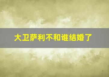 大卫萨利不和谁结婚了