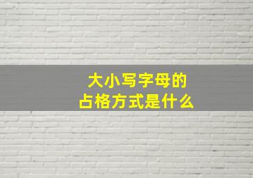 大小写字母的占格方式是什么