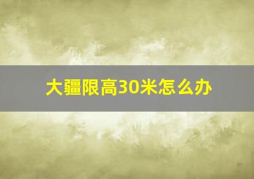 大疆限高30米怎么办