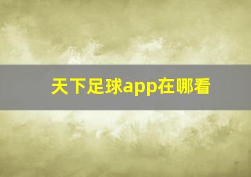 天下足球app在哪看