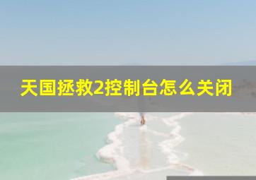 天国拯救2控制台怎么关闭