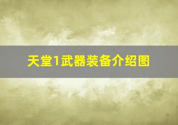 天堂1武器装备介绍图