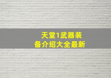 天堂1武器装备介绍大全最新