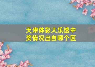 天津体彩大乐透中奖情况出自哪个区