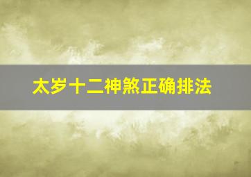 太岁十二神煞正确排法