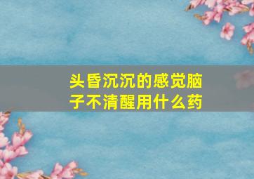 头昏沉沉的感觉脑子不清醒用什么药