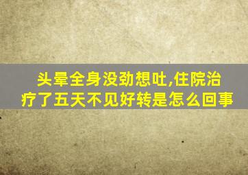 头晕全身没劲想吐,住院治疗了五天不见好转是怎么回事