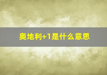 奥地利+1是什么意思