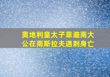 奥地利皇太子菲迪南大公在南斯拉夫遇刺身亡