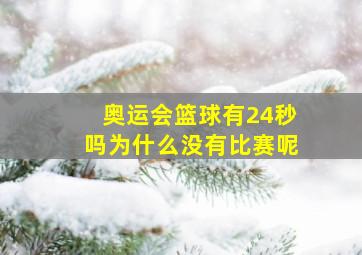 奥运会篮球有24秒吗为什么没有比赛呢