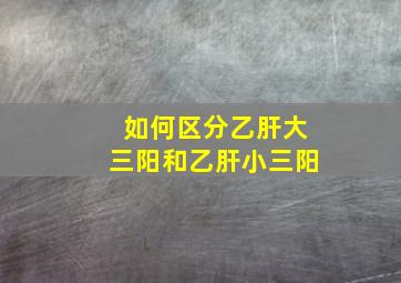 如何区分乙肝大三阳和乙肝小三阳