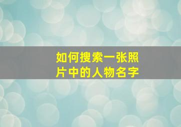 如何搜索一张照片中的人物名字