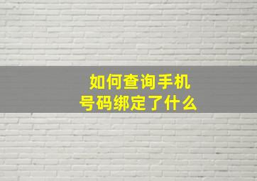 如何查询手机号码绑定了什么