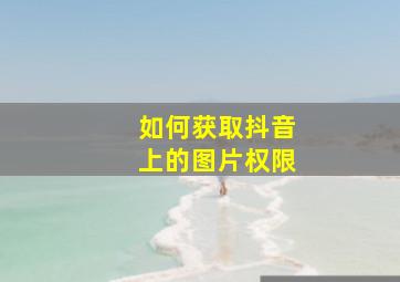 如何获取抖音上的图片权限