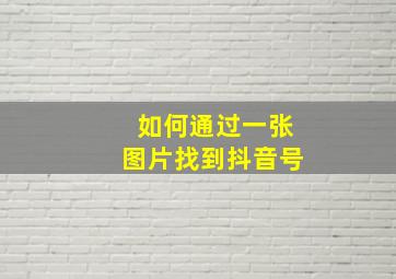 如何通过一张图片找到抖音号