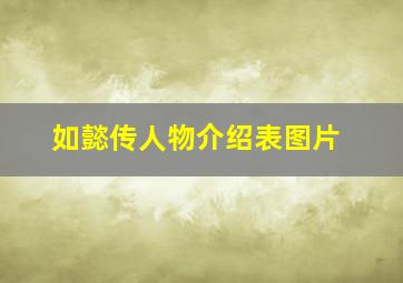 如懿传人物介绍表图片