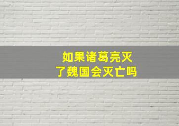 如果诸葛亮灭了魏国会灭亡吗