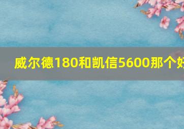 威尔德180和凯信5600那个好