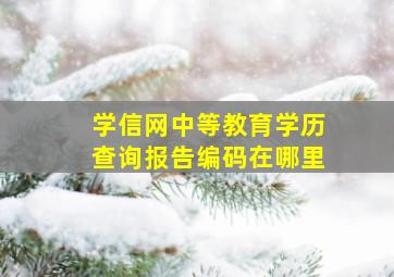 学信网中等教育学历查询报告编码在哪里